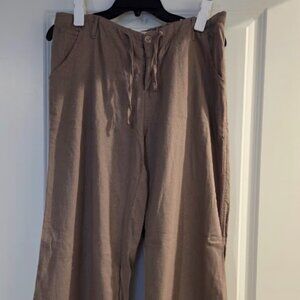 Women's Linen pant Brown BRAND NEW W/O TAGS SIZE L